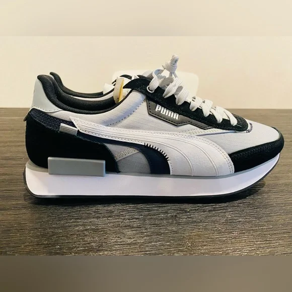 Puma Men's Black and White Sneakers - Picture 1 of 10